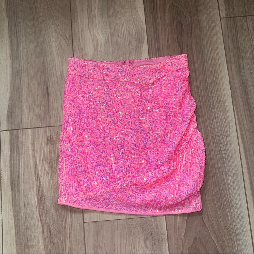 superdown Vibrant Pink Sequin Mini Skirt